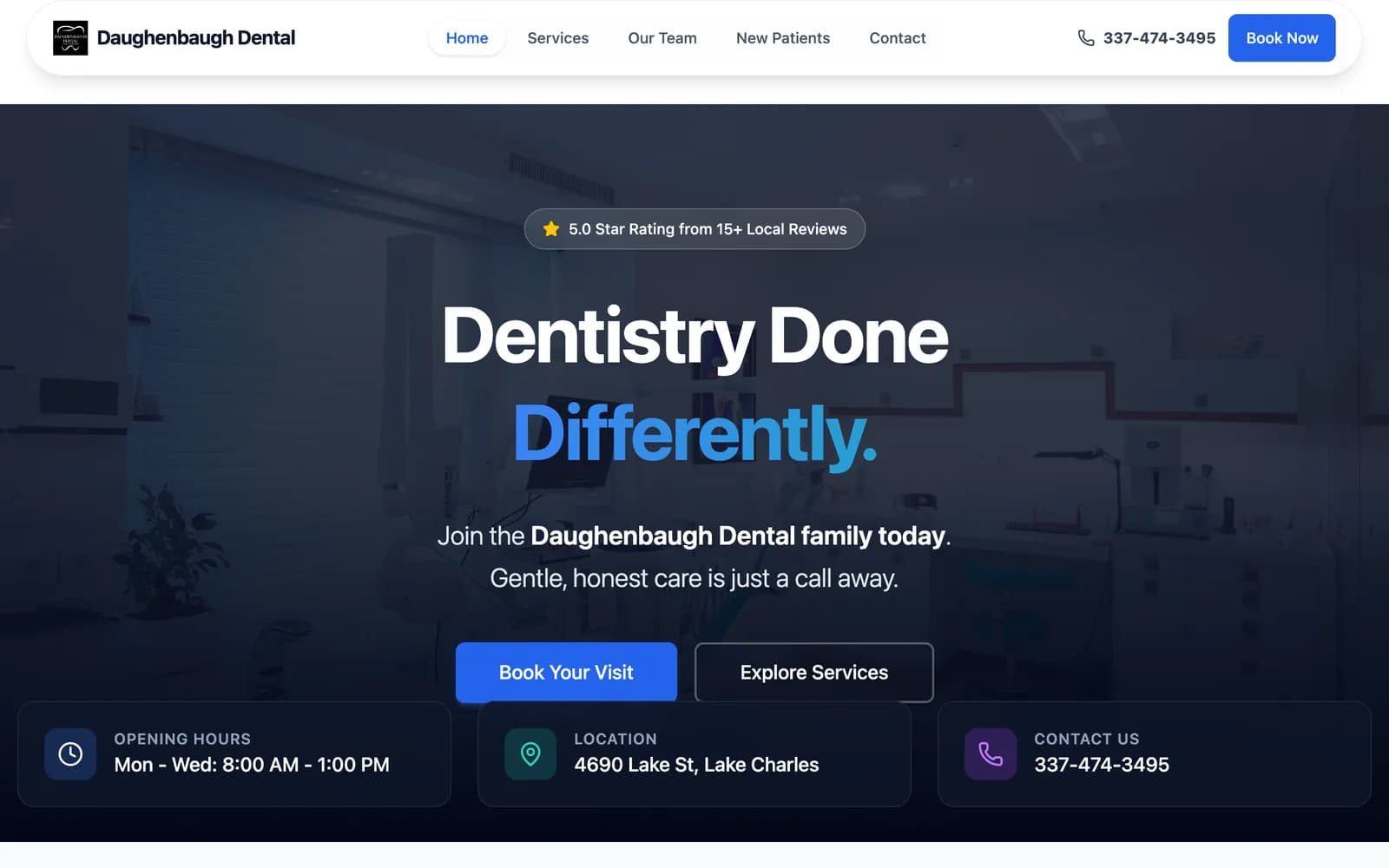 Daughenbaugh Dental website built by Get My Website Built