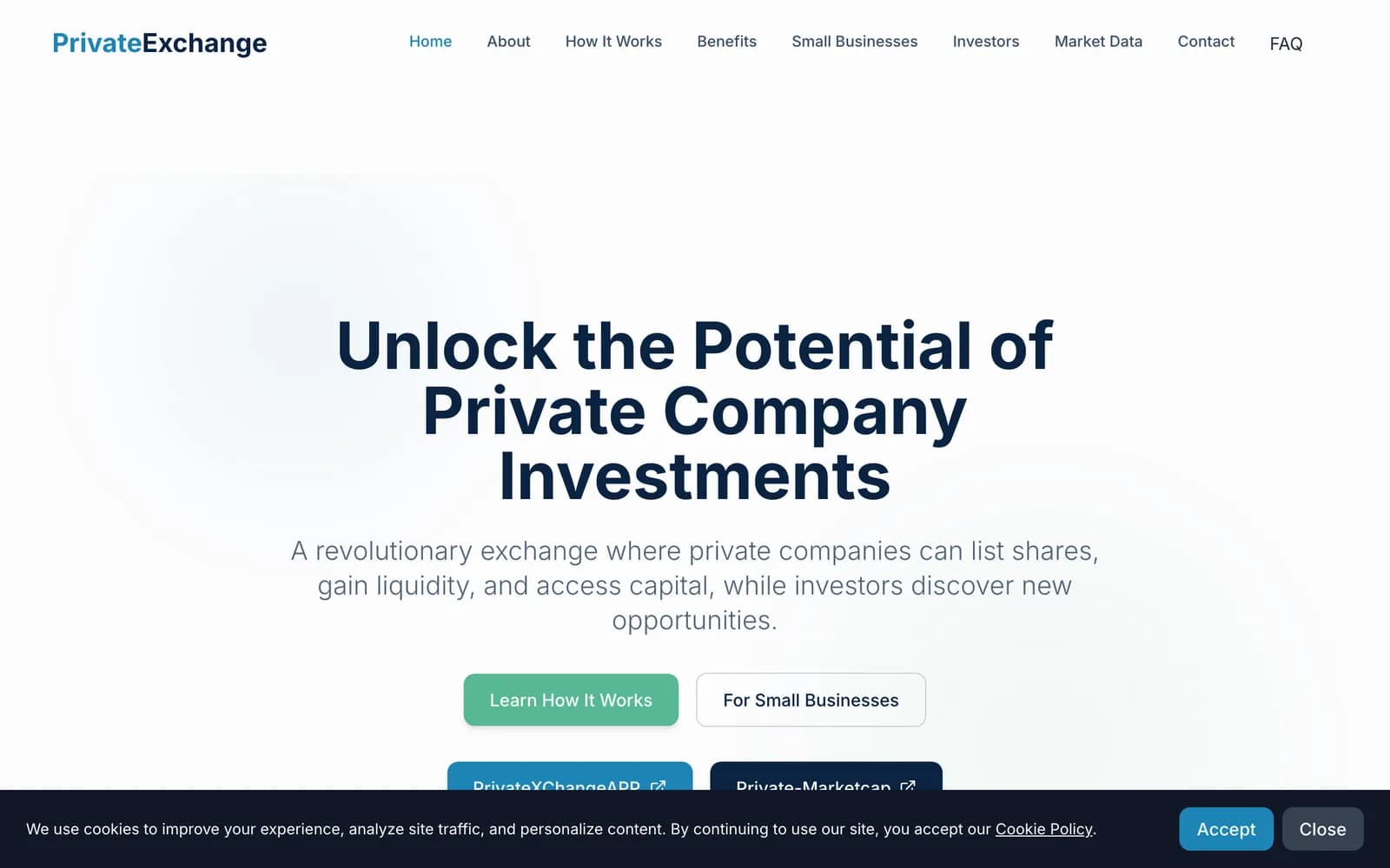 PrivateXChange website built by Get My Website Built