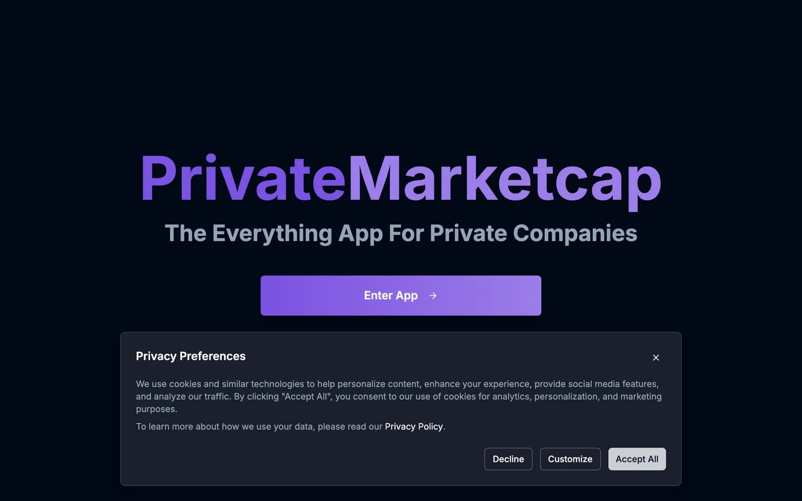 PrivateMarketCap website built by Get My Website Built