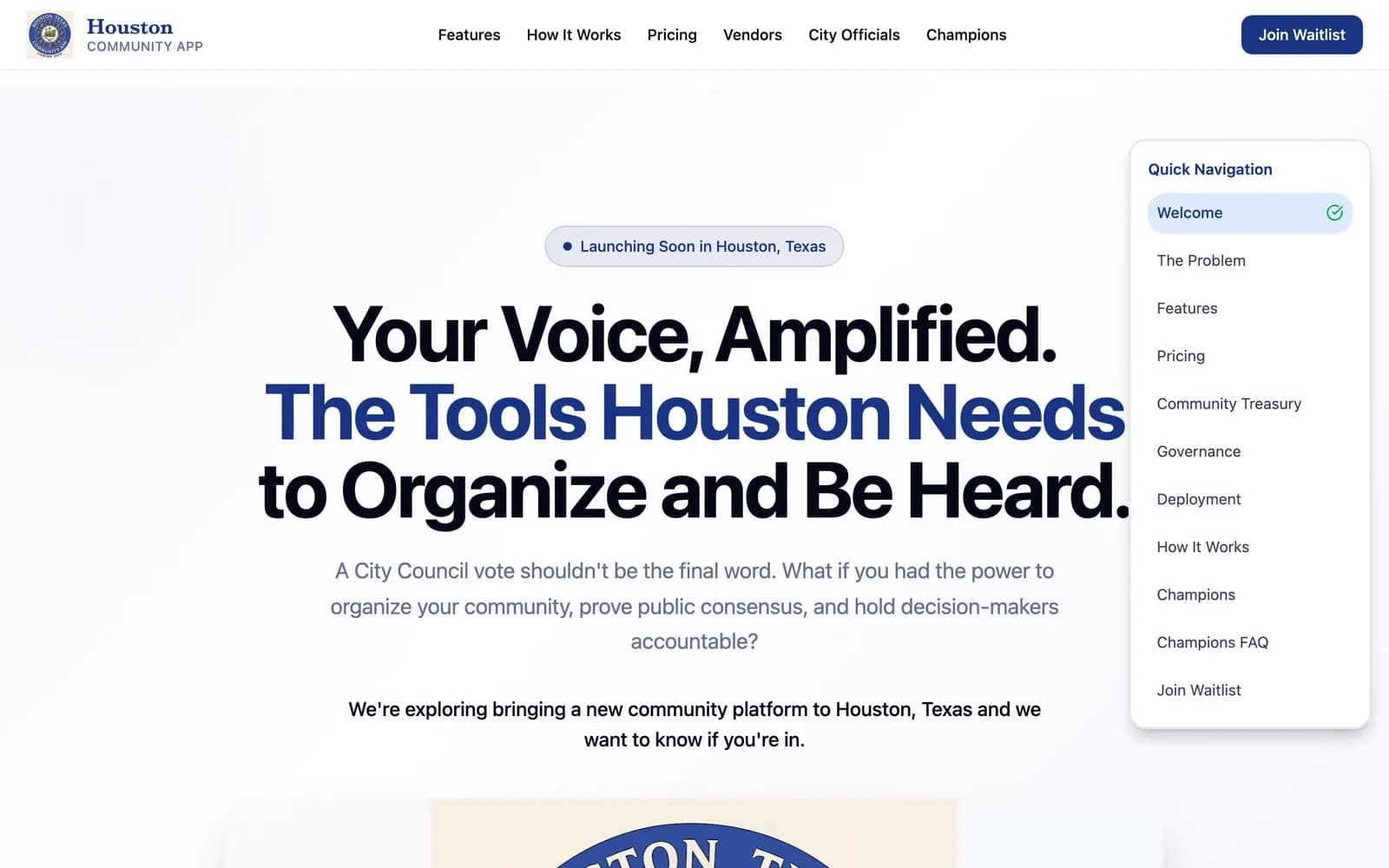 Houston Community Platform website built by Get My Website Built